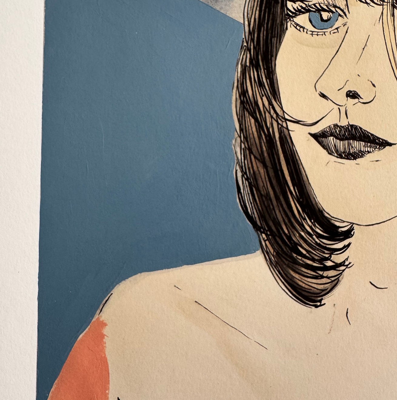 Detail of a figurative painting by Rosa Lopez